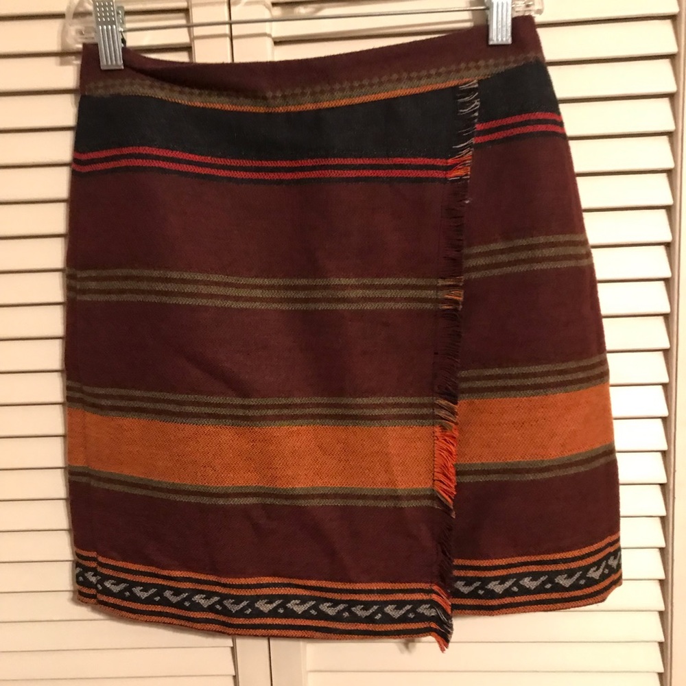 Loft Faux Wrap Striped Pencil Pencil Skirt